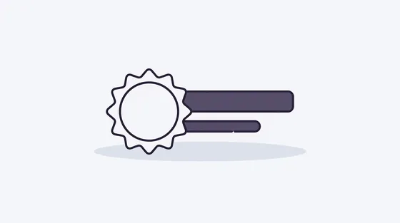 Sterbadge met een leeg vlak naast twee lijstbalken