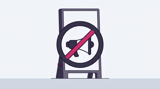 Doorgestreepte luidspreker voor een leeg affiche