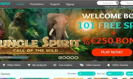 Lobby van MyJackpot Casino